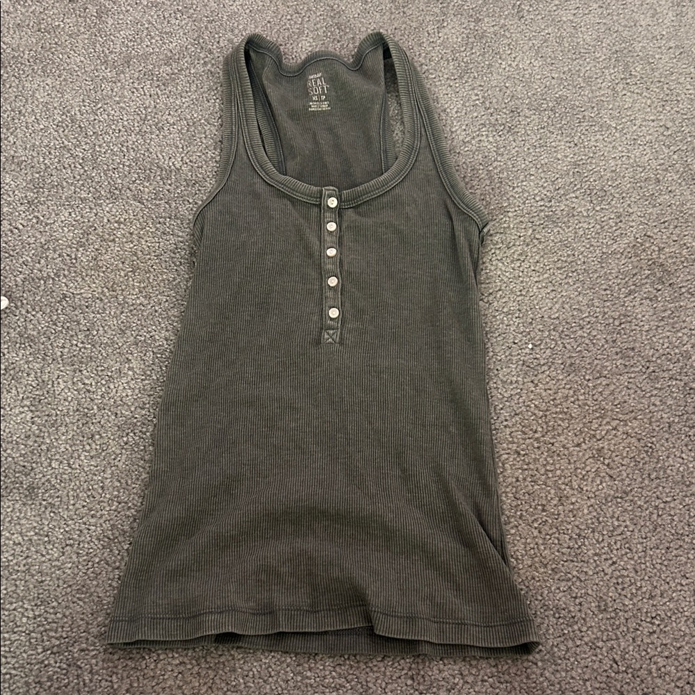 Aerie Buttoned Tank Top